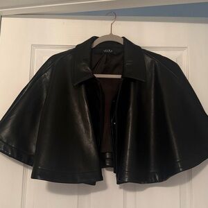 AKIRA Black Faux Leather Cape Jacket NWOT Size Small